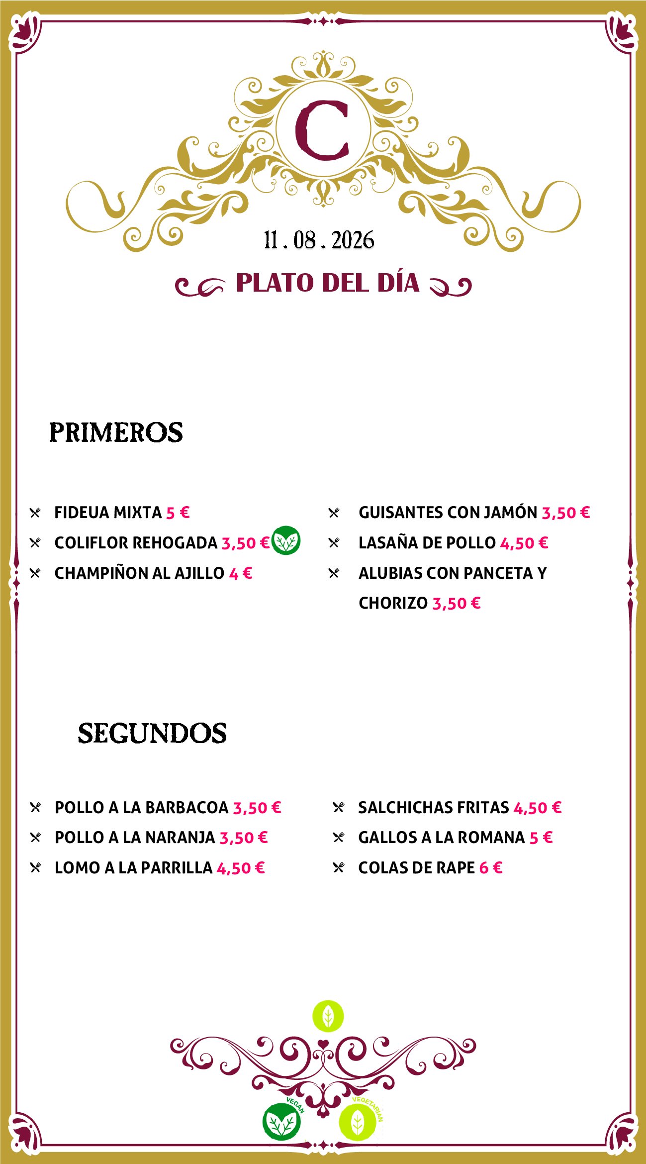 Menu RRSS N