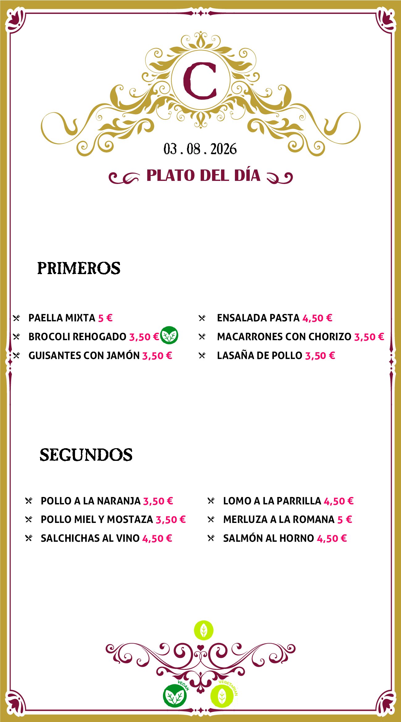 Menu RRSS N